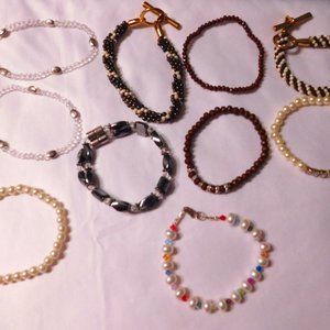 Vintage Beaded Bracelets Assorted Lot of 10 Bracelets